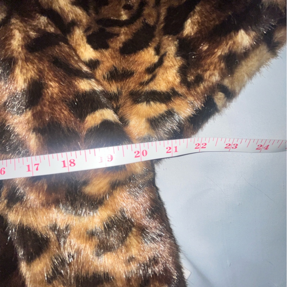 Calvin Klein Leopard Faux Fur Cape Jacket Y2K Cottagecore Boho Small NWT - Picture 10 of 11